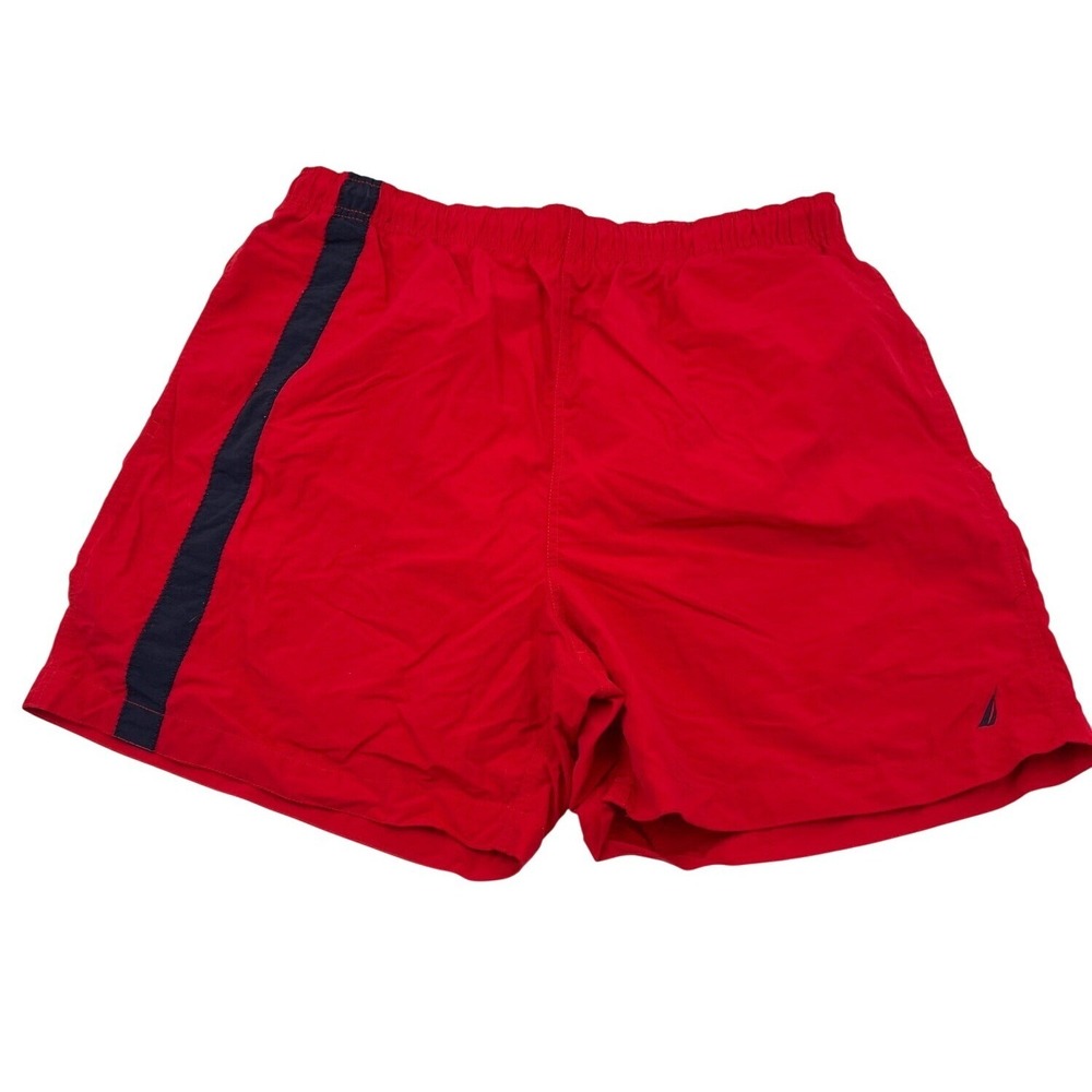 Nautica Mens Red Swim Trunks With Mesh‎ Lining Size L